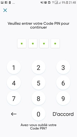 Étape 7 — Confirmer avec votre code PIN