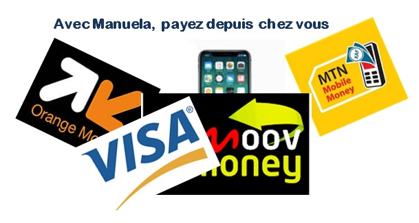 Moyens de paiement acceptés : Orange Money, MTN Mobile Money, Moov Money et Visa